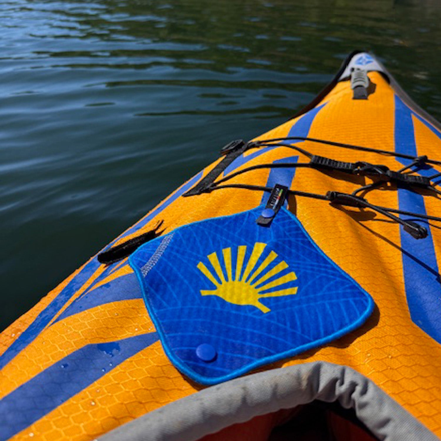 camino pee cloth on a yellow kayak