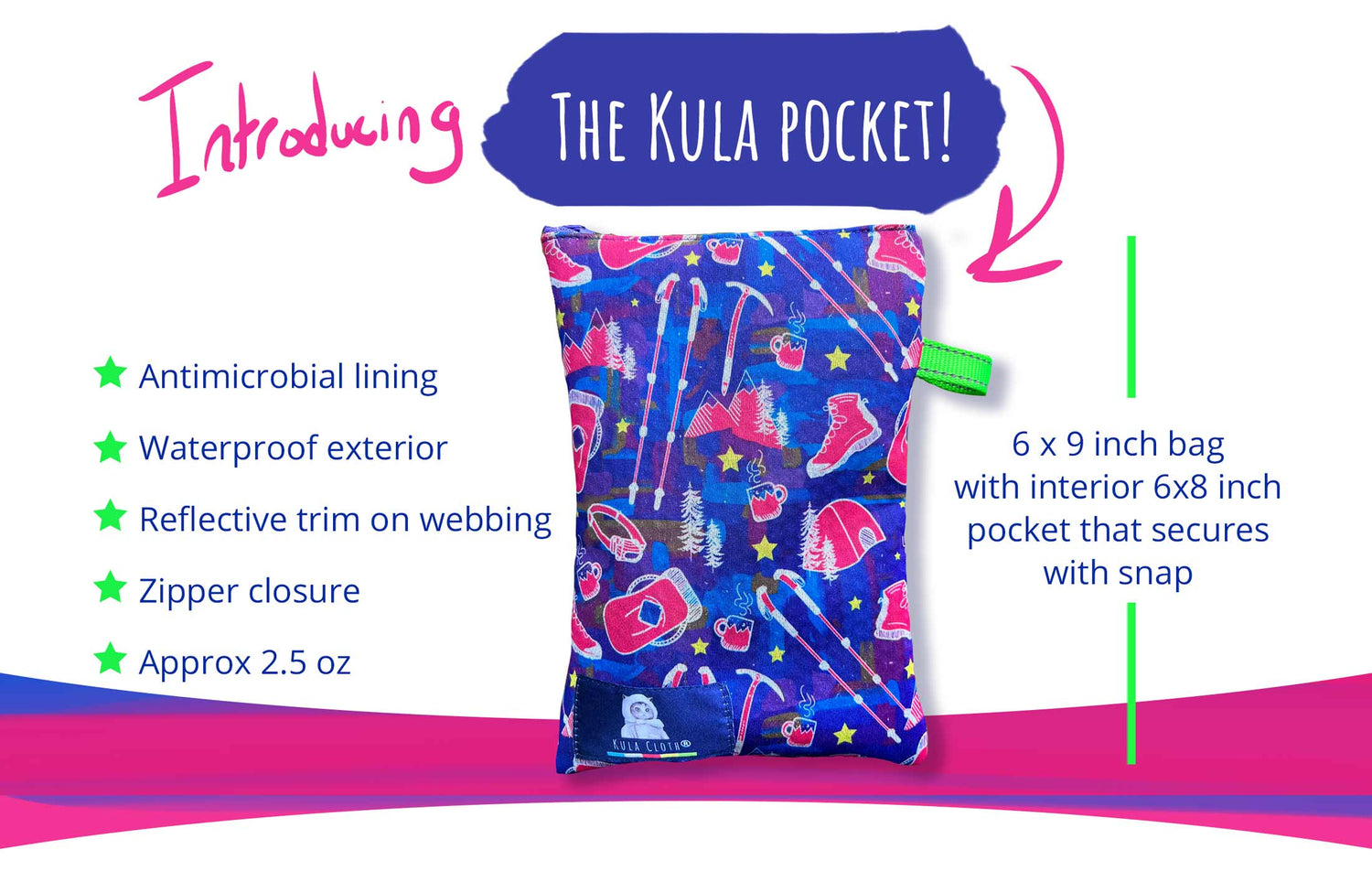 WHOLESALE Kula Pocket - 4 Colors! (Waterproof Antimicrobial Bag)