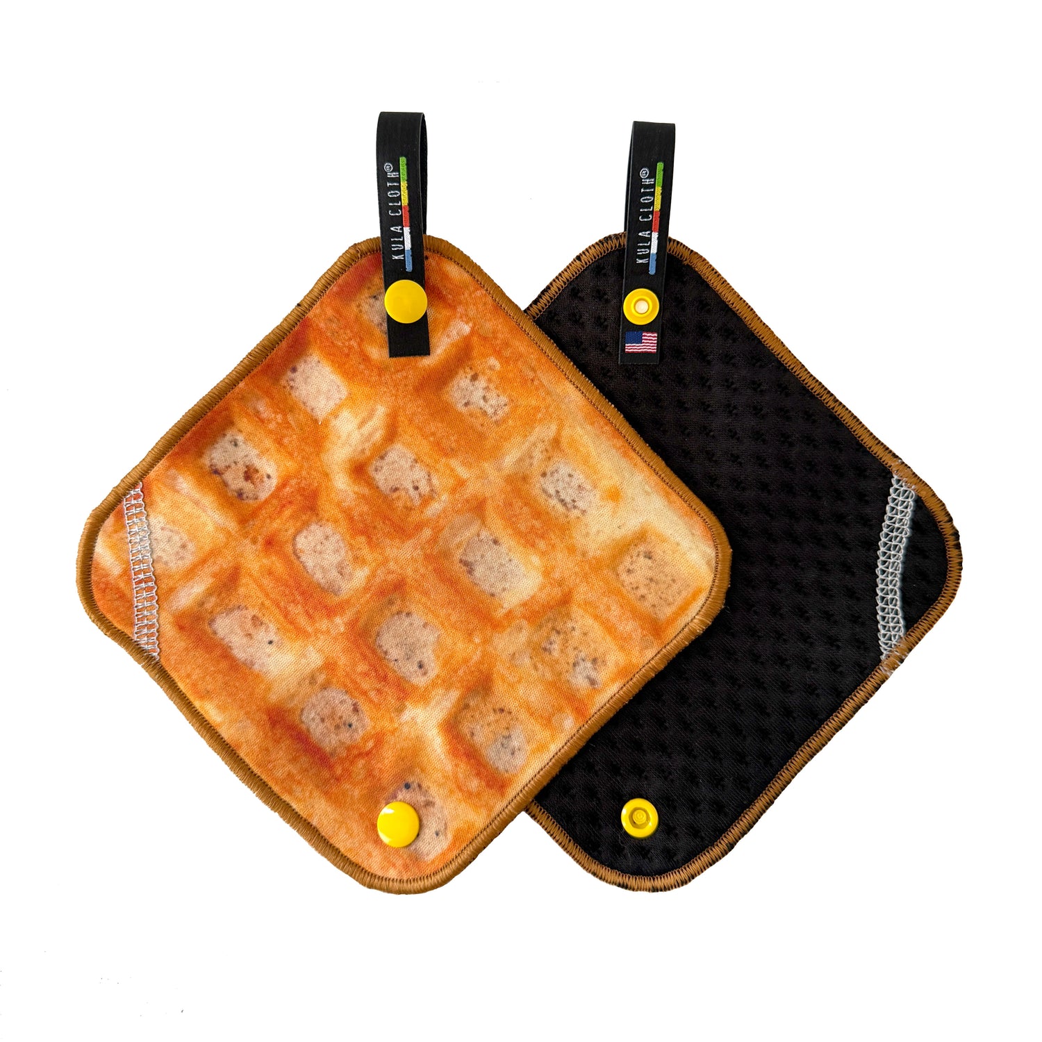 waffle patterned pee cloth on a white background,