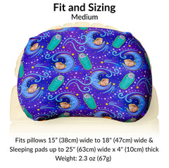 Lightweight camping pillow strap for backpacking and outdoor sleep systems