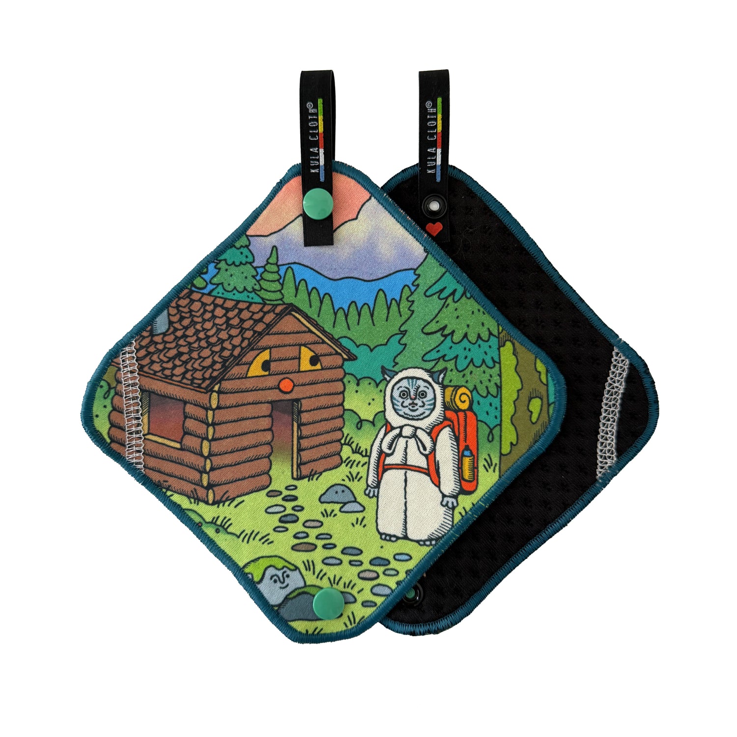 'Creepy Cat with Forest Friends' - Kula Cloth ® Artist Series