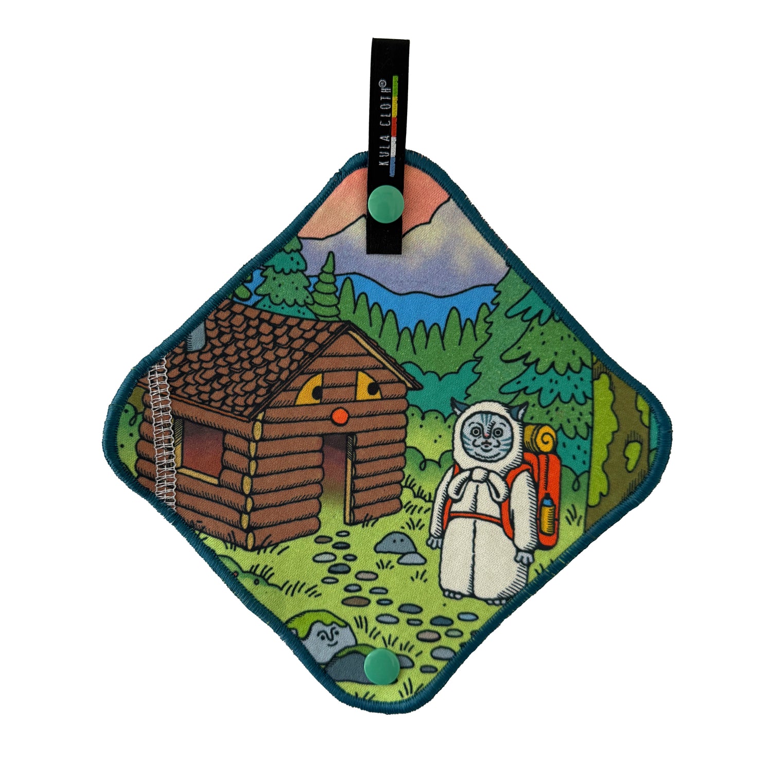 'Creepy Cat with Forest Friends' - Kula Cloth ® Artist Series