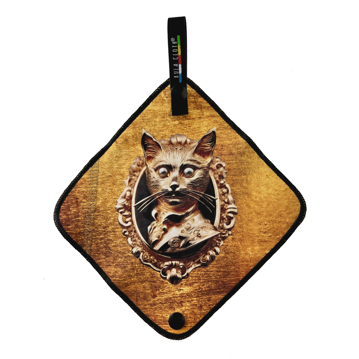 Golden Creepy Cat Kula Cloth
