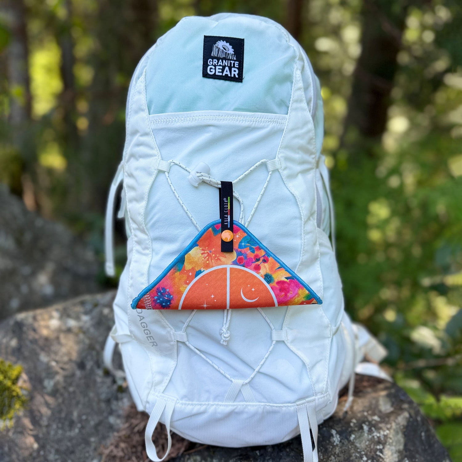 antimicrobial pee cloth on backpack