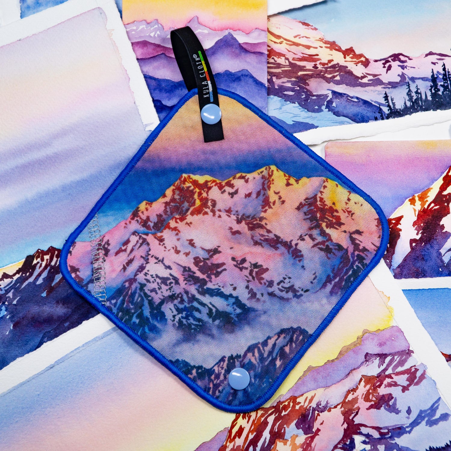 'Morning Alpenglow Olympic Mountains' - Kula Cloth ® Artist Series