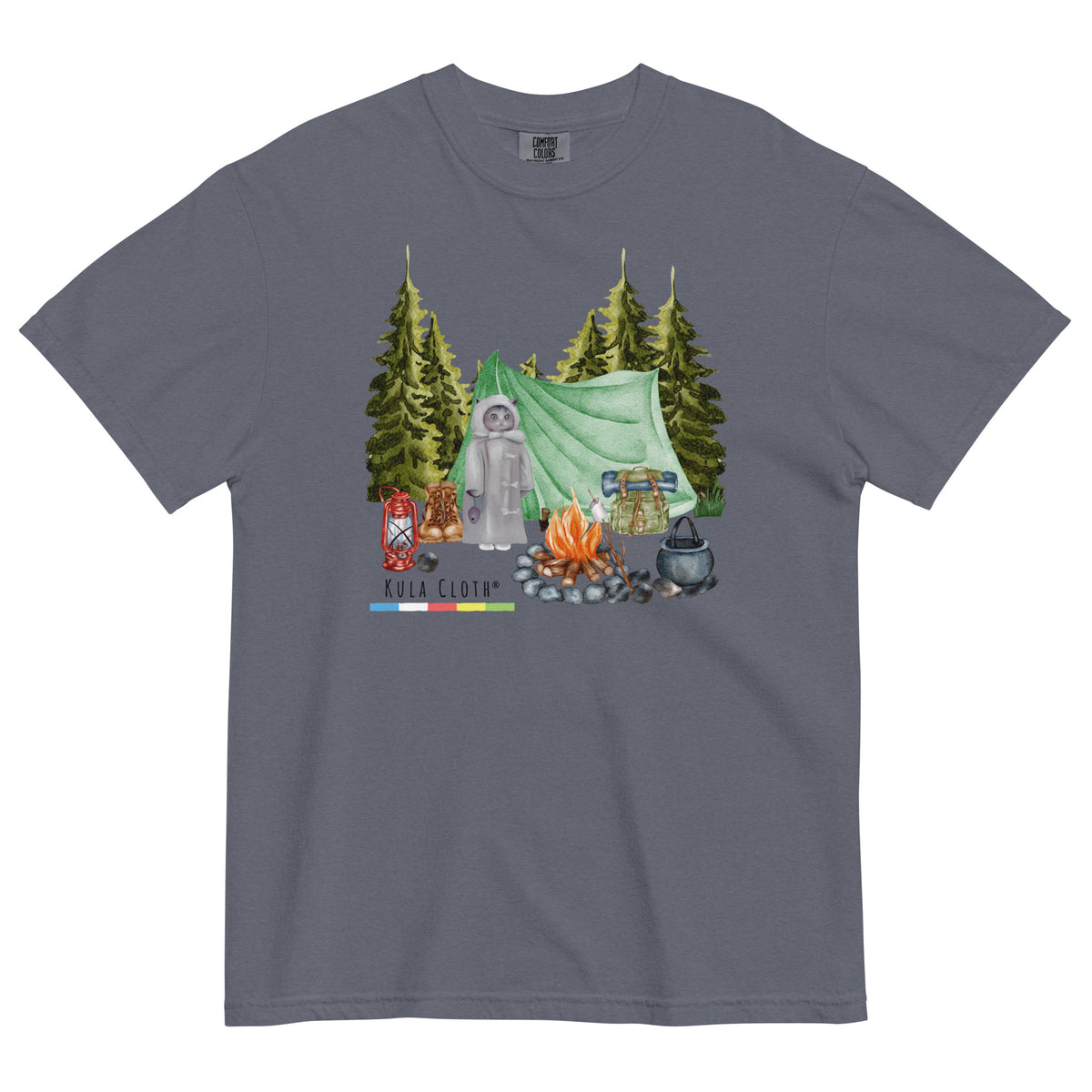 Creepy Cat Camping Comfort Tee