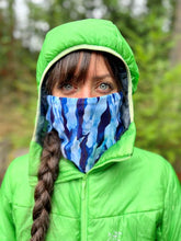 Rapunzel Neck Gaiter (patent pending pigtail ports for people with long hair!) - 'Crevasse' Print